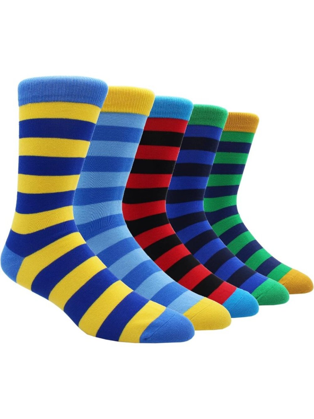 🧦Men's 13 Colorful Striped 6 Pairs Dress Socks Pattern Funny Casual Socks Pack
